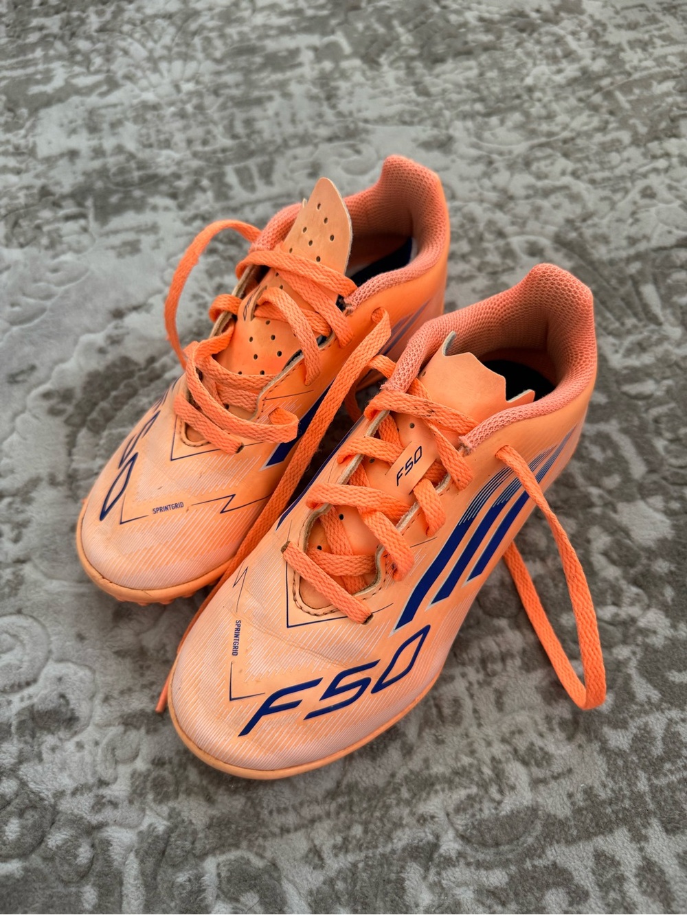 Adidas F50 Kids Soccer Indoor Turf Orange 13K